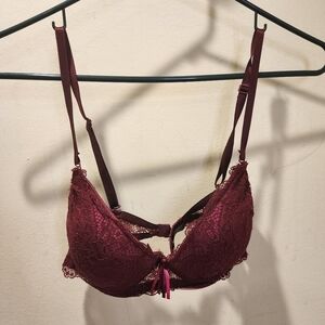 Burgundy push up bra size 36b